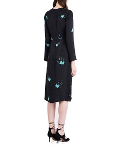 Diane von Furstenberg Bird Print Midi Dress