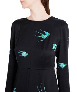 Diane von Furstenberg Bird Print Midi Dress