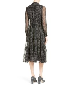 Kate Spade Pin Dot Silk Chiffon Shirtdress