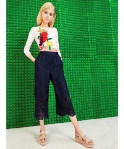 Alice + Olivia Eden Eyelet Silk Culottes