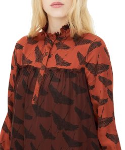 Sandro Voyage Bird Print Dress