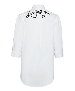Alice + Olivia Brita Loving You Embroidered Shirt