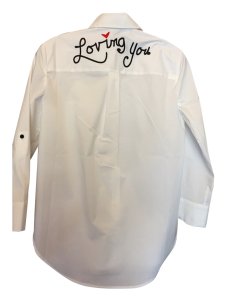 Alice + Olivia Brita Loving You Embroidered Shirt