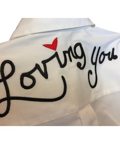 Alice + Olivia Brita Loving You Embroidered Shirt