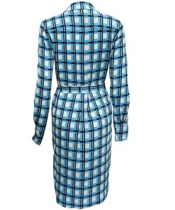 Diane von Furstenberg Rivoli Check Long-Sleeve Shirtdress