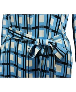 Diane von Furstenberg Rivoli Check Long-Sleeve Shirtdress