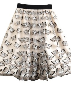 Alice + Olivia Catrina Butterfly Embroidered Tulle Skirt