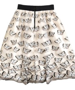 Alice + Olivia Catrina Butterfly Embroidered Tulle Skirt