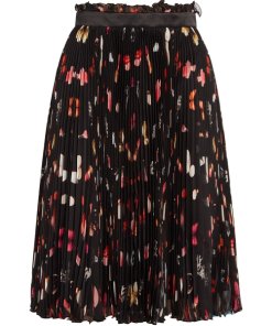 Alexander McQueen Pleated Printed Silk Chiffon Skirt