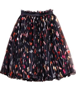 Alexander McQueen Pleated Printed Silk Chiffon Skirt