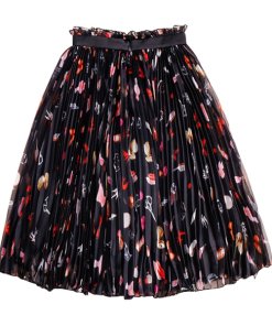 Alexander McQueen Pleated Printed Silk Chiffon Skirt