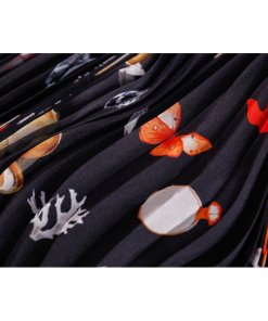Alexander McQueen Pleated Printed Silk Chiffon Skirt