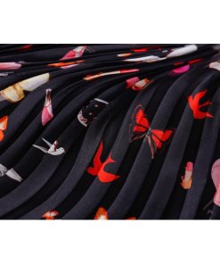 Alexander McQueen Pleated Printed Silk Chiffon Skirt