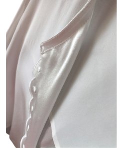 Céline Scalloped Placket Silk Blouse