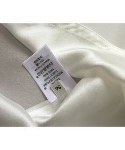 Céline Scalloped Placket Silk Blouse