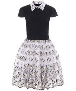 Alice + Olivia Dolly Butterfly Embroidered Dress