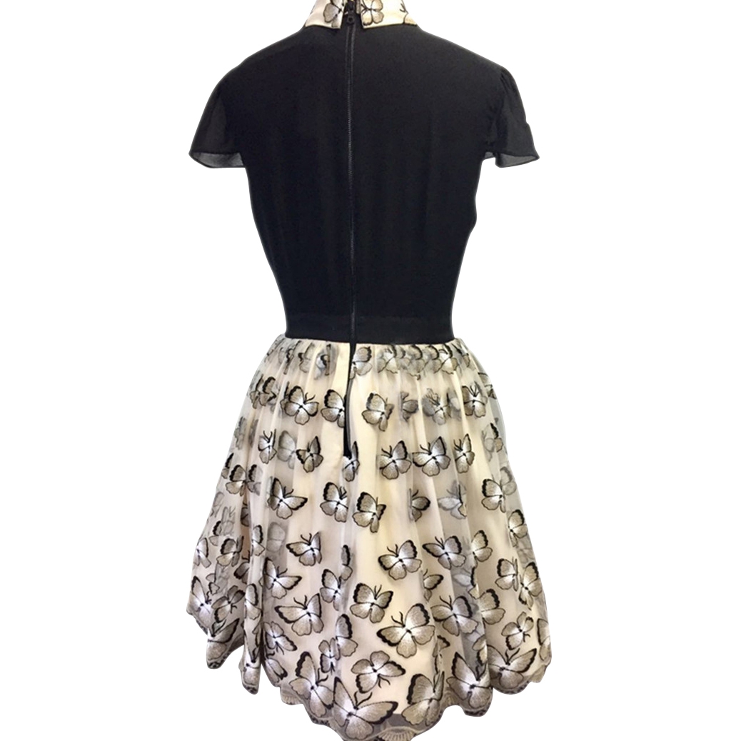Alice + Olivia Dolly Butterfly Embroidered Dress  evaChic