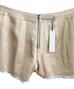 Alice + Olivia Marisa Lace Inset Linen Blend Shorts