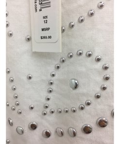 Alice + Olivia Sarina Studded Short-Sleeve Crop Top
