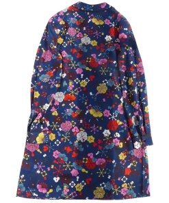 Kenzo Tanami Flower Print Long Sleeve V-neck Dress