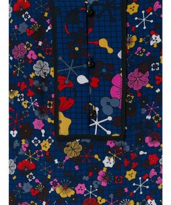 Kenzo Tanami Flower Print Long Sleeve V-neck Dress