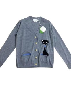 Kate Spade Broome Street Cat Intarsia Wool CardiganKate Spade Broome Street Cat Intarsia Wool Cardigan