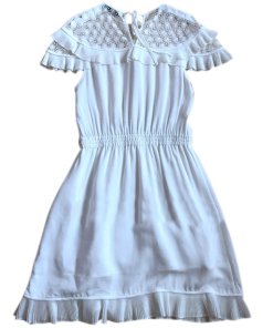 Sandro Firenze Lace Inset Pleated Ruffle DressSandro Firenze Lace Inset Pleated Ruffle Dress
