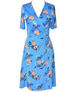 Diane von Furstenberg Floral Short-Sleeve Flared Wrap Dress