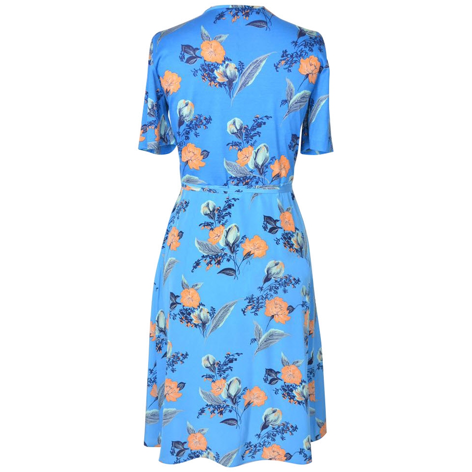 Diane von Furstenberg Floral Short-Sleeve Flared Wrap Dress  evaChic