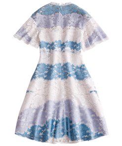 Burberry Flutter Sleeve Floral Lace Dress