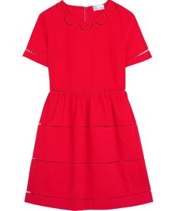 RED Valentino Embroidered Cotton Mini Dress