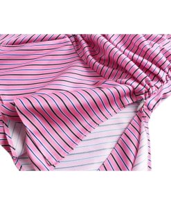 Balenciaga Striped Pussy Bow Ruched Waist Peplum Top