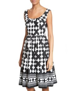 Kate Spade New York Lantern Print Scoop Neck Dress