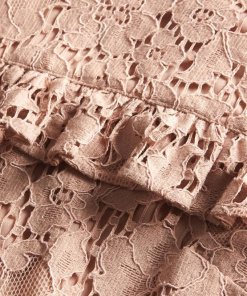 Burberry Ruffle Shoulder Midi Lace Shift Dress