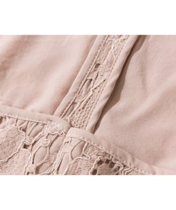 Burberry Ruffle Shoulder Midi Lace Shift Dress