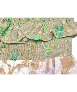 Rebecca Taylor Off-The-Shoulder Mixed Print Dress