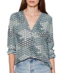 Equipment Adalyn Fan Print Silk Shirt