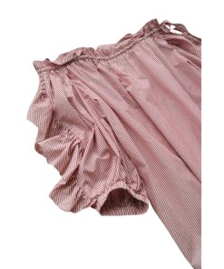 Robert Rodriguez Stripe Ruffle Off-the-Shoulder Top
