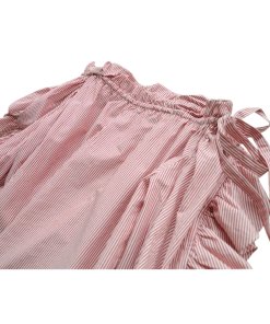 Robert Rodriguez Stripe Ruffle Off-the-Shoulder Top