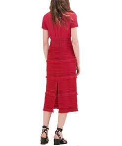 Maje Reila Embroidered Crepe Dress