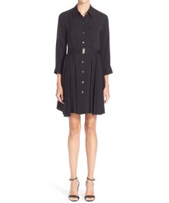 Theory Jaylis Belted Silk Shirtdress