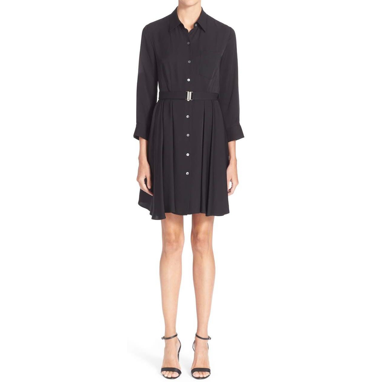 theory black shirt dress LONG-SLEEVE POLY CREPE OFF-SHOULDER MERMAID GOWN | CULT MIA