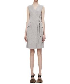 Theory Double-Face Wool-Cashmere Wrap Dress