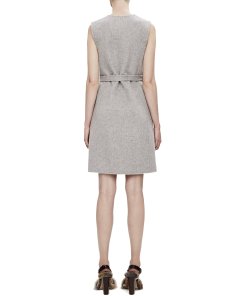 Theory Double-Face Wool-Cashmere Wrap Dress