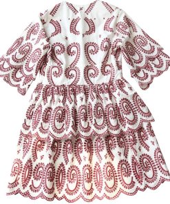Maje Rember Embroidered Tier Mini Dress