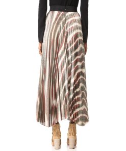 Alice + Olivia Maura Silk Sunburst Pleated Skirt