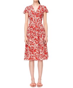 Rebecca Taylor Cherry Blossom Short-Sleeve Dress