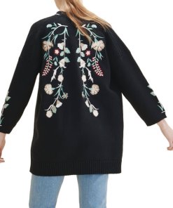 Maje Mirodi Embroidered Floral Cardigan