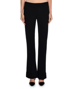 Giorgio Armani Bias-Cut Cuff-Hem Crepe Pants