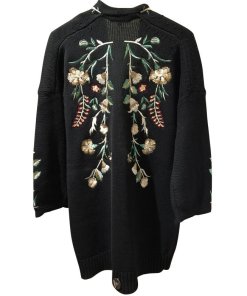 Maje Mirodi Embroidered Floral Cardigan
